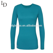 Wholesale cheap plain sexy tight long sleeve women t shirt